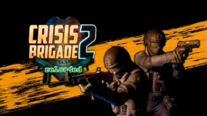 Два вооруженных спецназовца в шлемах на фоне логотипа игры Crisis Brigade 2 Reloaded.