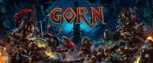 Горные бойцы в VR-игре Gorn сражаются в эпическом бою под грозовым небом.