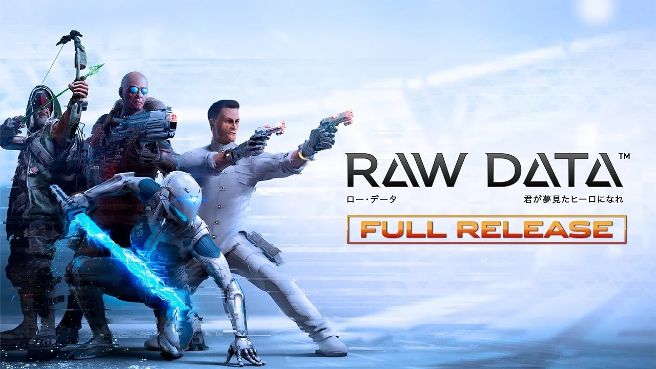 Группа вооружённых персонажей в фантастическом боевом сценарии игры Raw Data.