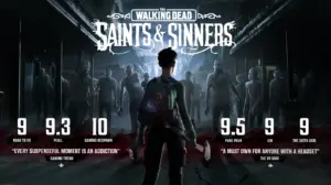Игрок с топором сражается с зомби в атмосферном VR-приключении "The Walking Dead: Saints & Sinners".